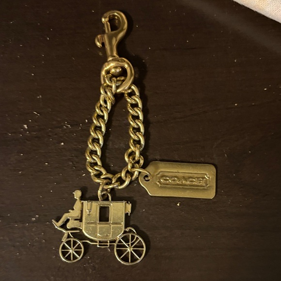 Coach 1941 Gold Carriage Keychain - Picture 1 of 2